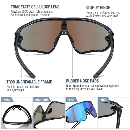 DUCO Kids Sunglasses Youth Baseball Sun Glasses Lightweight TR90 Frame UV400 Sports Cycling Shades for Boys Girls DK268 - Image 4