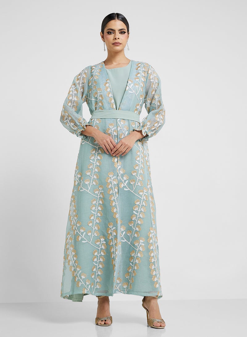 Khizana Open Printed Abaya - Image 1