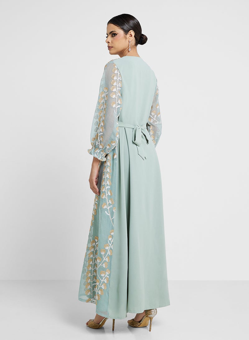 Khizana Open Printed Abaya - Image 2