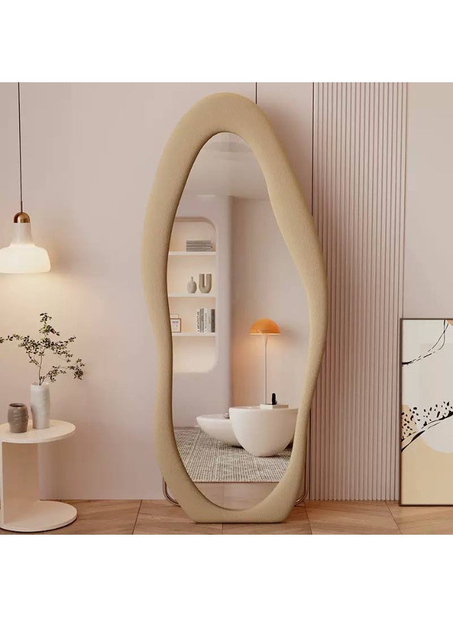 Trendy Standing Mirror 160 x 60 cm MDF Frame with Premium Panda Fabric Upholstery – Full Length Decorative Mirrors for Bedrooms and Dressing Rooms