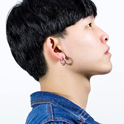 Peora Silver Plated Hoop Huggie Earrings Stylish Design Fashion Jewellery for Men & Women (PX9E62) - Image 4