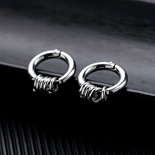 Peora Silver Plated Hoop Huggie Earrings Stylish Design Fashion Jewellery for Men & Women (PX9E62) - Image 3