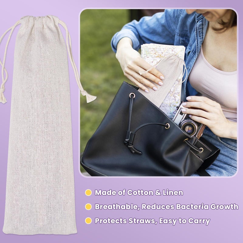 NiHome 8PCS Stainless Steel Straws for Owala Water Bottle, 4 Lengths Compatible with FreeSip 19oz 24oz 32oz 40oz, Tritan 25oz, Kidsâ€™ FreeSip 16oz, with Cleaning Brush & Travel Storage Bag (Silver) - Image 4