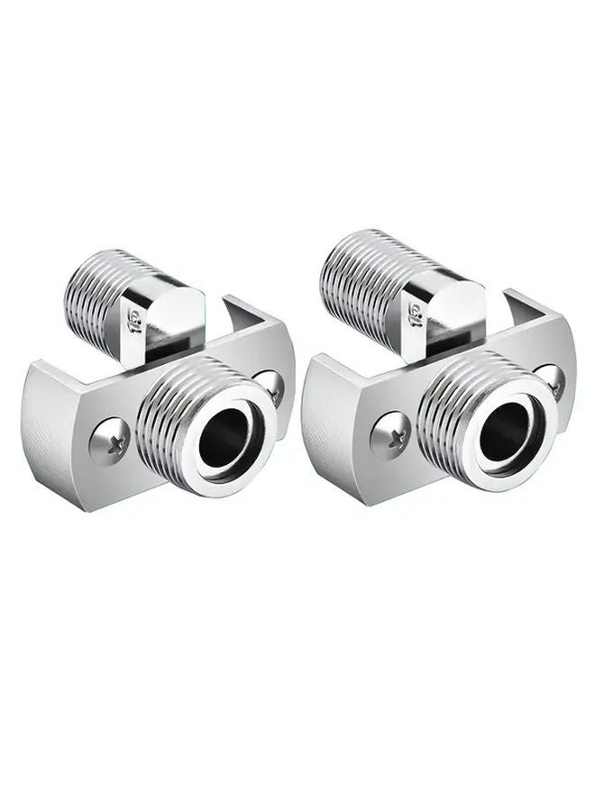 2pcs Copper Alloy 90 Degree Elbow Adapter Rotating Angle Valve for Shower Faucet - Image 1