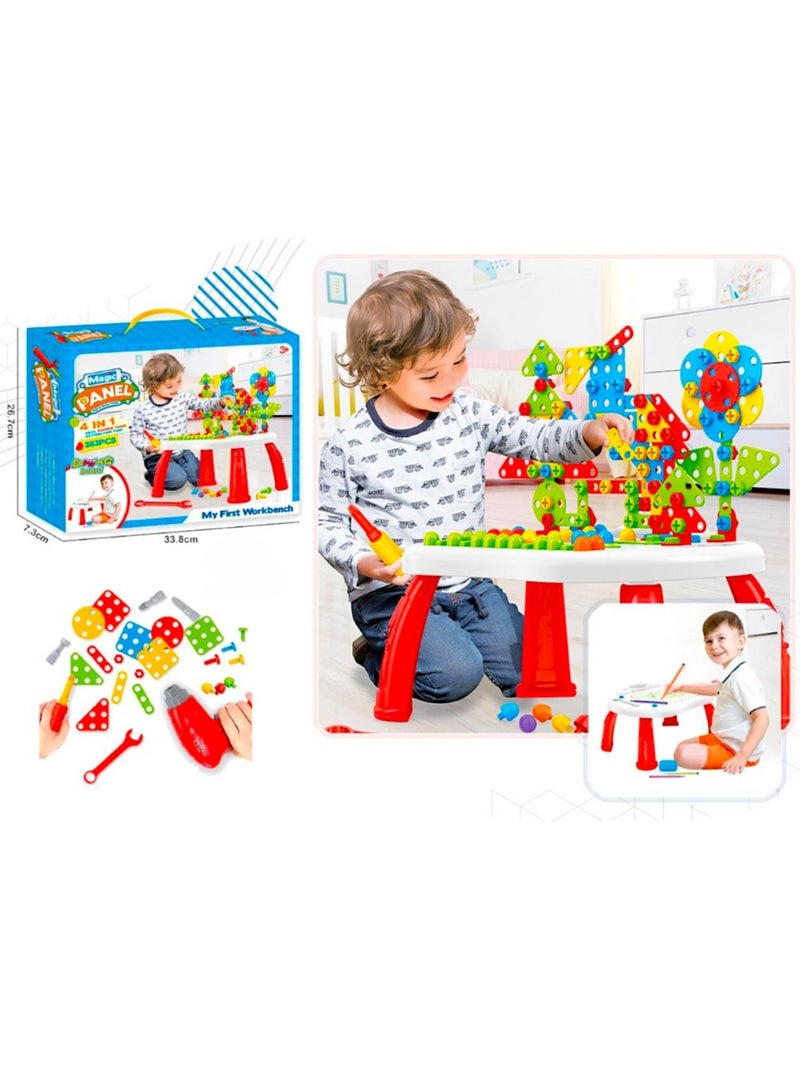 Toy Box DIY Creative Mosaic Drill Set Puzzle Toy Assembly Engineering Blocks Building Peg Board Set Stem Educational Toys For Kids - Image 1
