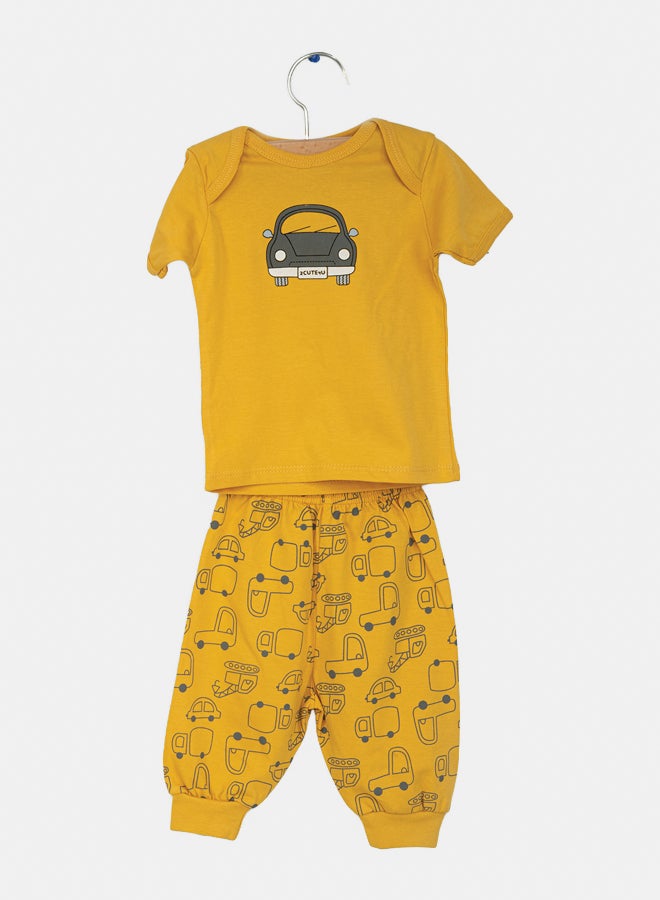 JOCKEY Baby Boy Car & tools Printed Summer Cotton Pyjama Set