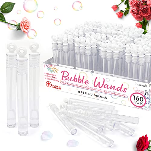 Inscraft 160 Pack Bubble Wands Bulk Party Favors for Weddings Anniversaries Celebrations Graduation Birthday Summer Toys for Kids Toddler Adults by Inscraft - Image 1