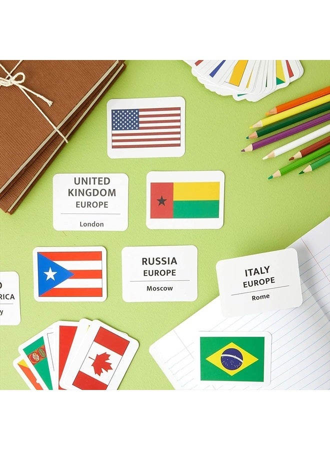 Blue Panda 205 Countries of The World Flags Flash Cards for Education - Kids Geography Country Flashcards with Continent and Capital (2.5 x 3.5 in) - Image 2
