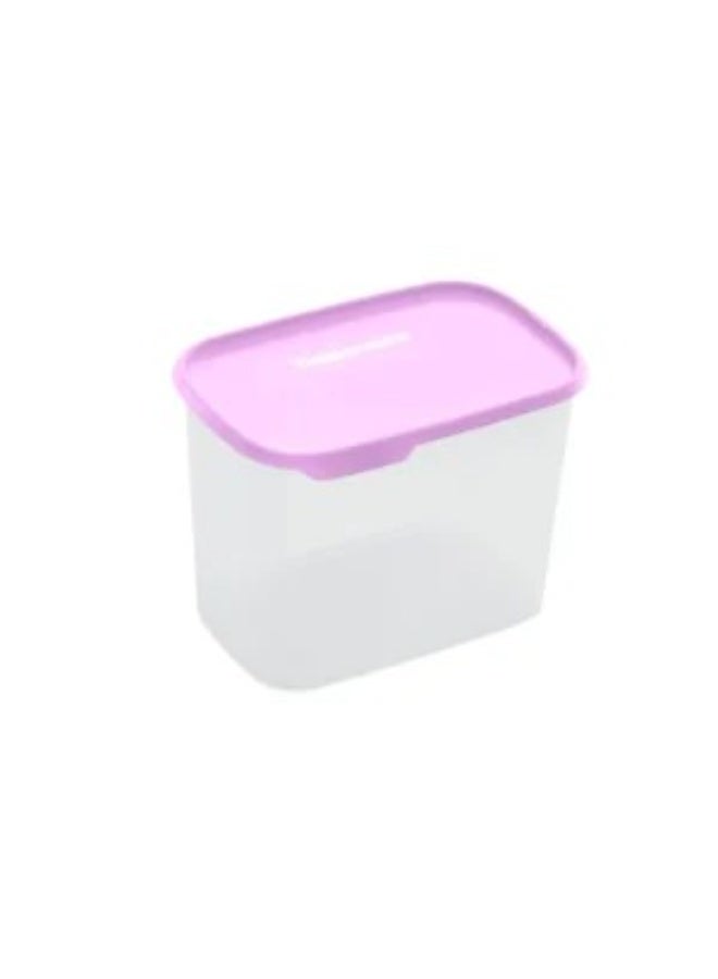 Tupperware One Touch Fresh rectangular food storage container, 4.4 liter capacity, pink lid. - Image 1