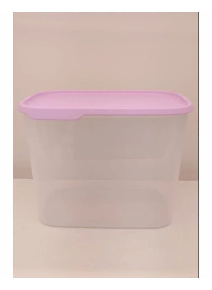 Tupperware One Touch Fresh rectangular food storage container, 4.4 liter capacity, pink lid. - Image 3