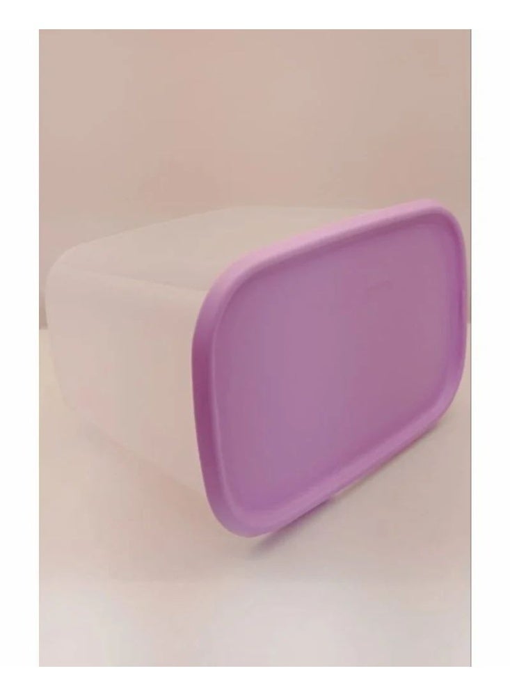 Tupperware One Touch Fresh rectangular food storage container, 4.4 liter capacity, pink lid. - Image 2