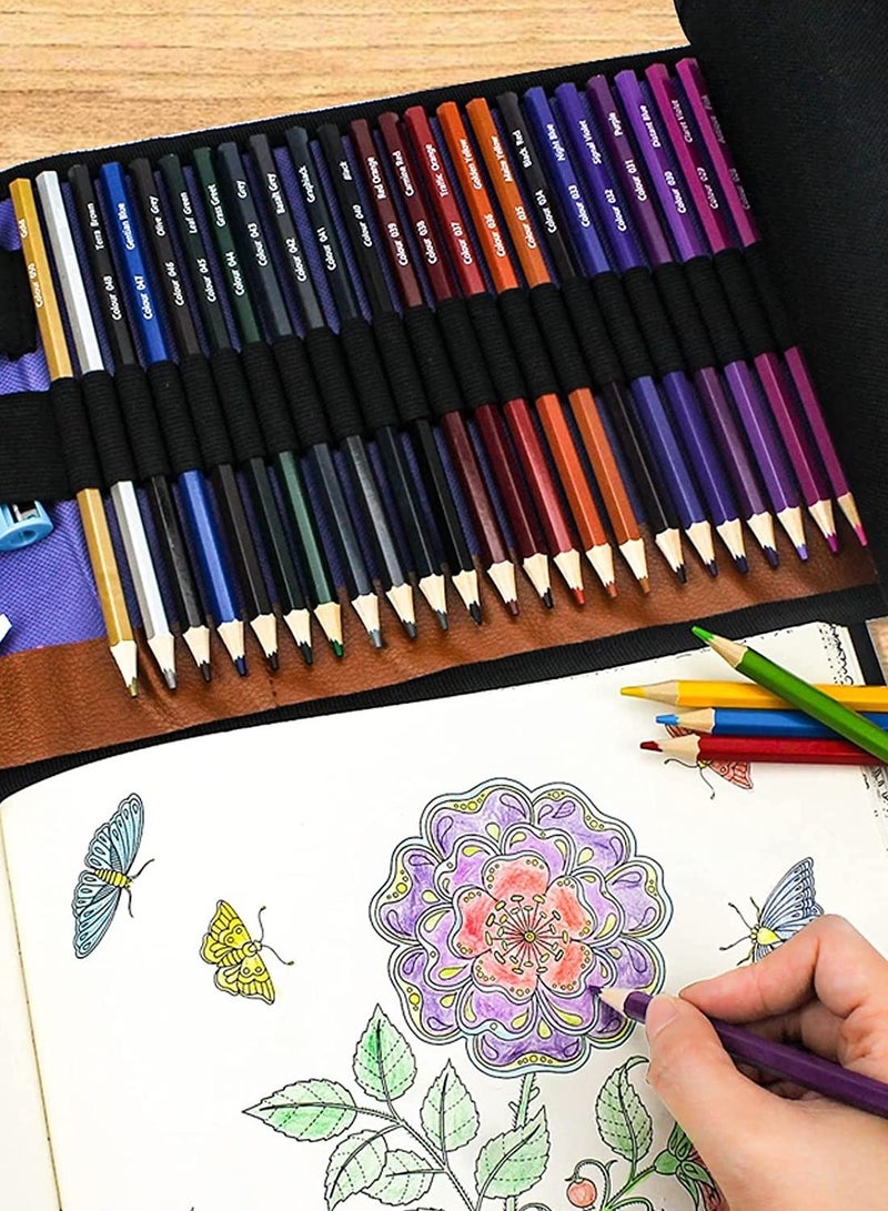 KASTWAVE Colored Pencils Set with Canvas Wrap, XingFu Tree, Extra Accessories Included, For Professional Color Mixing Painting and Sketching Daughter Oil-based Color Pencils (50 colors) - Image 2
