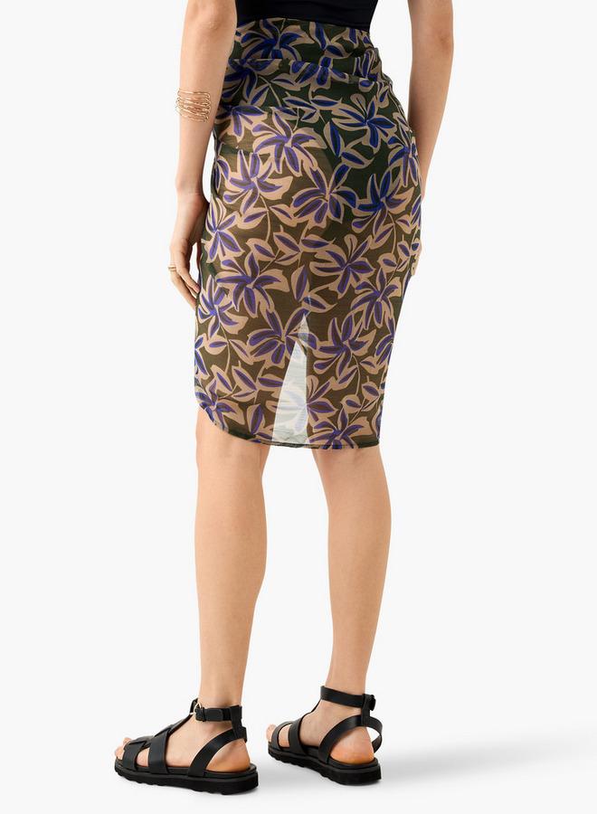 سبلاش فيڤ سارونغ بطبعة زهور - Image 3