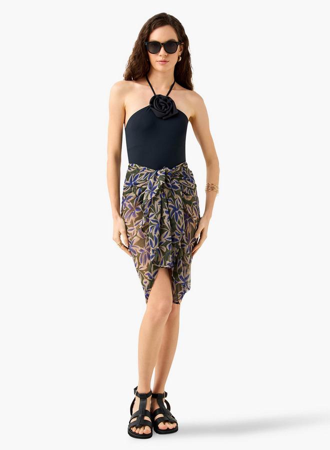 سبلاش فيڤ سارونغ بطبعة زهور - Image 2