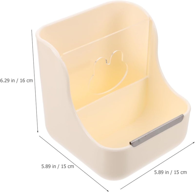GALPADA Rabbit Hay Feeder with Anti-tip Food Bowl 2-in-1 Beige Grass Rack Pet Feeder for Guinea Pigs and Rabbits Small Animal Feeding Supplies - Image 2