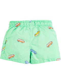 Gold Class Kidswear Boys Car Patterned Green Swim Shorts  - Image 2