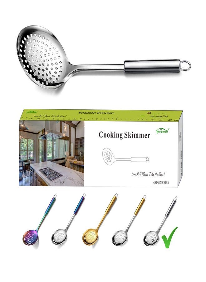 Berglander Stainless Steel Cooking Skimmer - Slotted Spoon for Straining, Ideal for Kitchen Use - Image 1