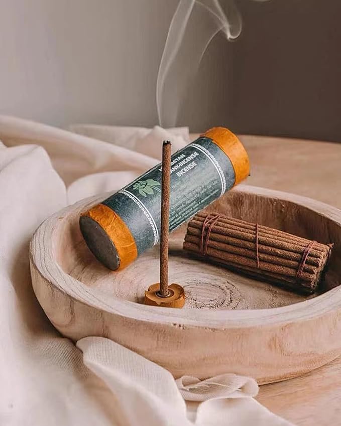 أعواد بخور طبيعية (30 عود)، 100% أعواد بخور مصنوعة يدويًا مع حامل بخور خشبي، للاسترخاء، الصلاة، العلاج العطري لمنقي الهواء، للعقل والروح والطقوس (العود) - Image 5