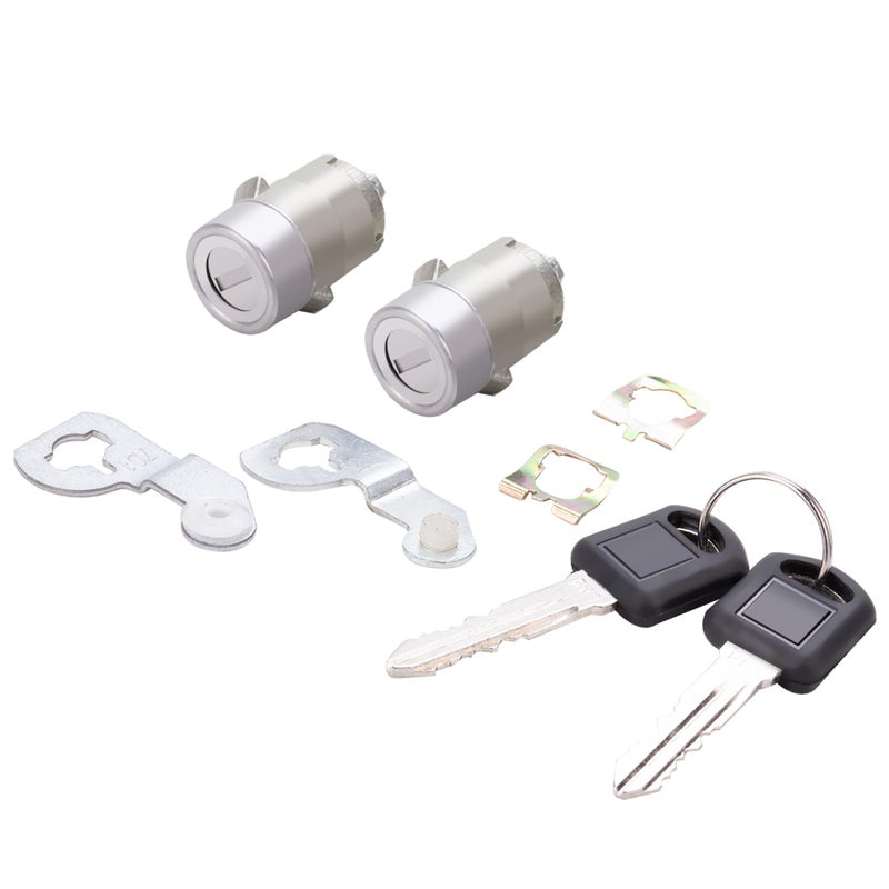 MWMNUN 1 Pair Door Lock Cylinder Set w 2 Key for GMC Sierra 3500 2500 1500 YukonChevy Silverado Tahoe SuburbanHummer H2Cadillac Front Left Right Door Lock Tumbler 15298924 - Image 3