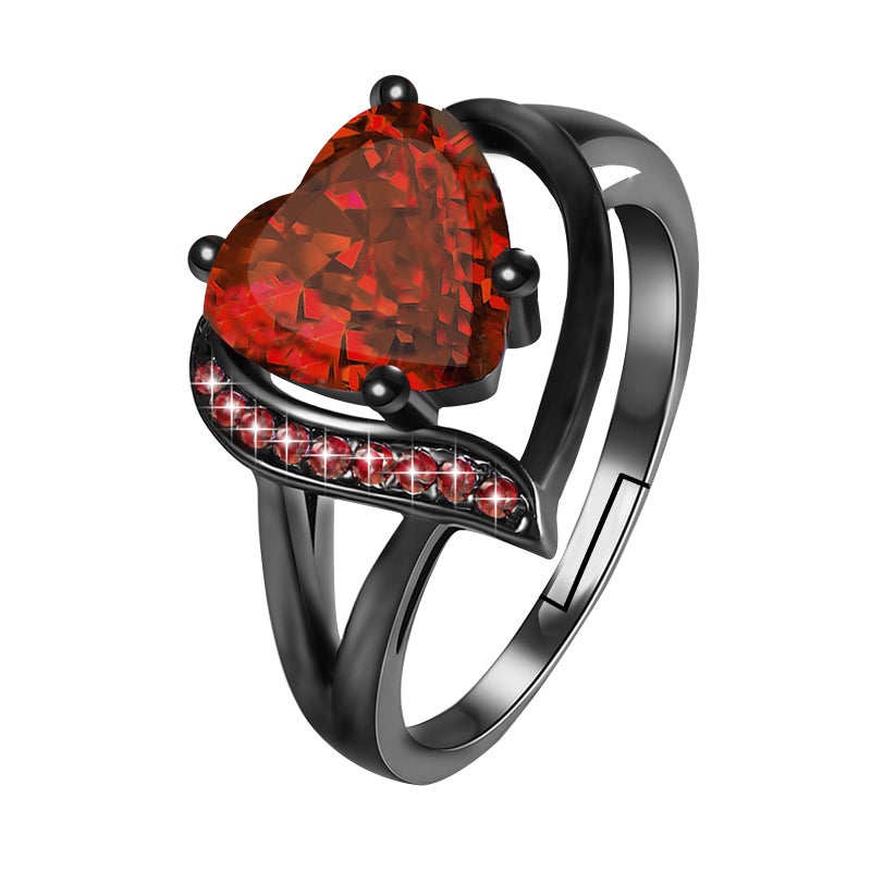 Luckilemon Heart Engagement Ring, Promise Eternity Ring for Women, Radiant Cut Cubic Zirconia CZ Wedding Promise Rings Jewelry Gift,Friendship Promise Fashion Jewelry Valentine - Image 1