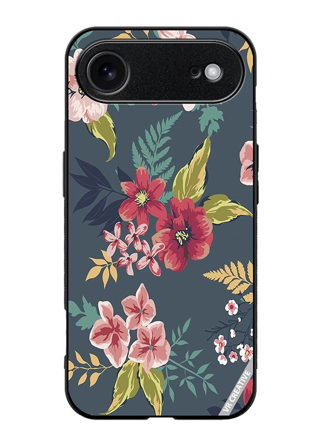 Protective Case Cover For Apple iPhone 17 Air Gray Flower Design Multicolour