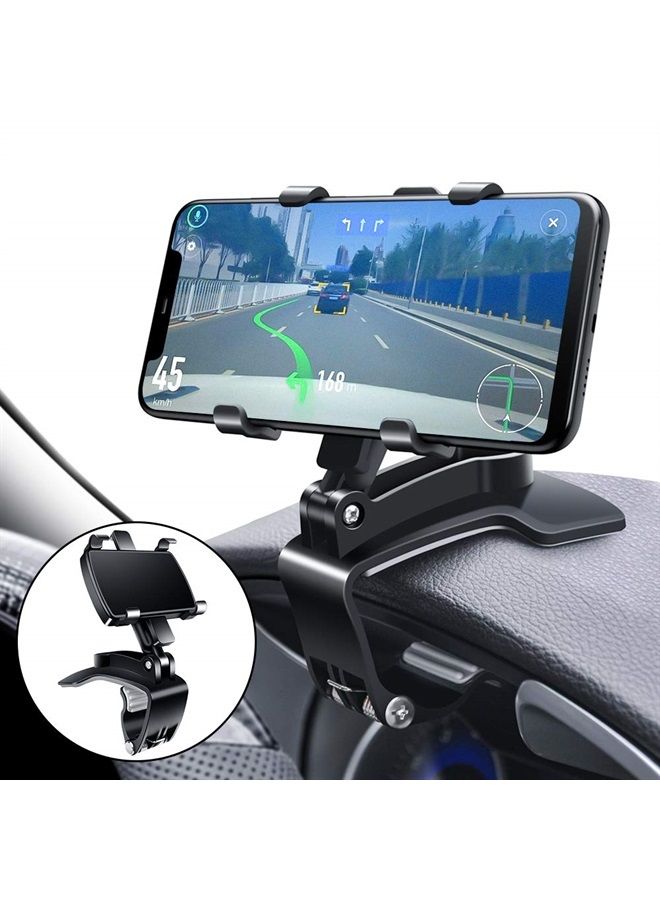 fonken Car Phone Mount, Cell Phone Holder for Car 360 Degree Rotation Dashboard Clip Mount Car Phone Stand Compatible for iPhone 11/12 Pro Max XS Max XR 8 8Plus 7 Samsung Galaxy S10 S9 S8 LG and More - Image 1