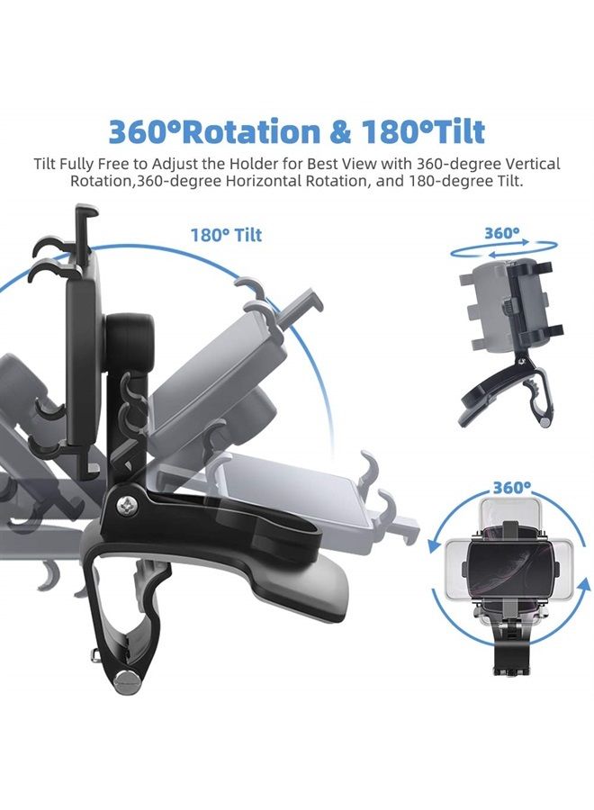 fonken Car Phone Mount, Cell Phone Holder for Car 360 Degree Rotation Dashboard Clip Mount Car Phone Stand Compatible for iPhone 11/12 Pro Max XS Max XR 8 8Plus 7 Samsung Galaxy S10 S9 S8 LG and More - Image 3