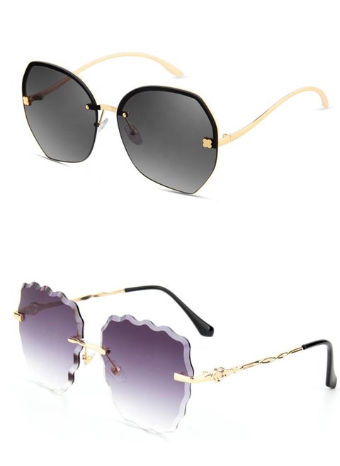 Women Sunglasses Set Two Pieces Multi Design With UV Protection