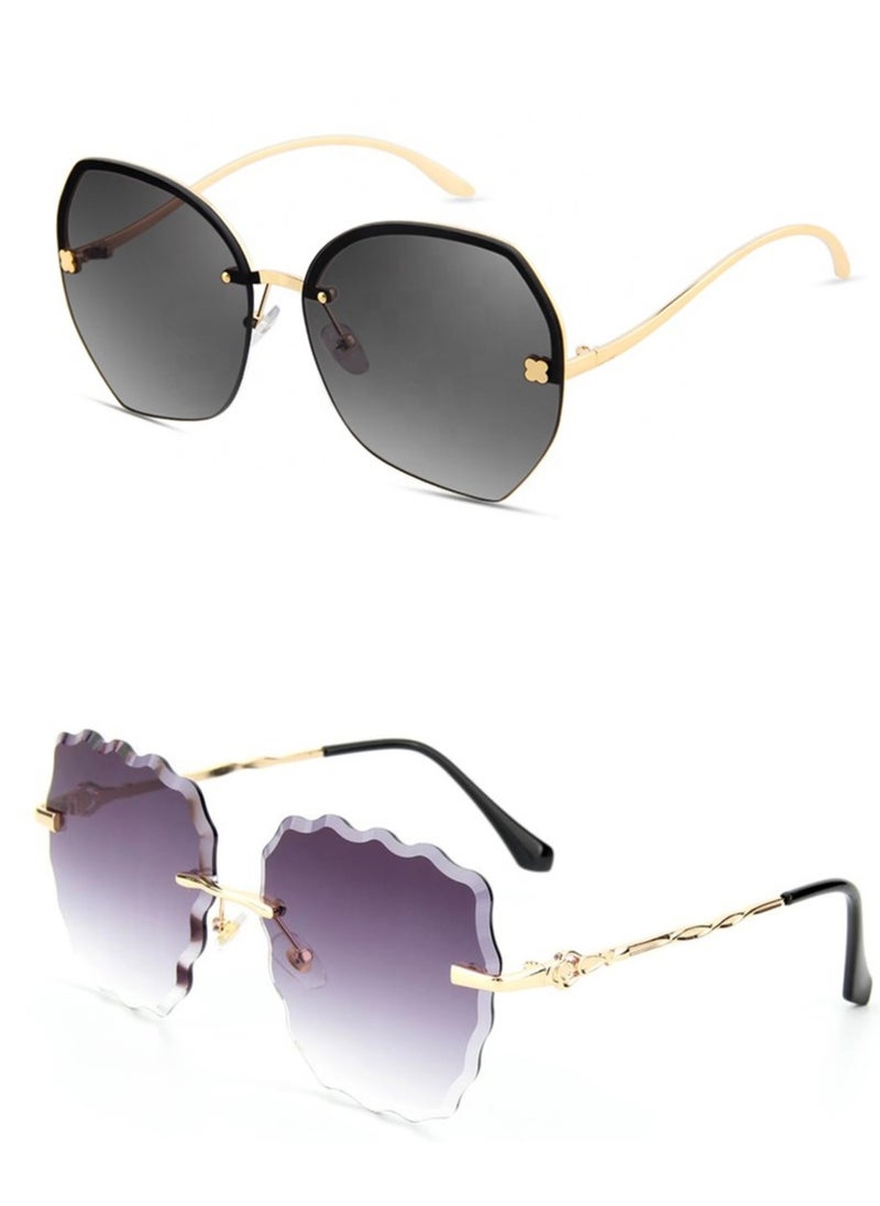 Generic - Women Sunglasses Set Two Pieces Multi Design With UV Protection - Image 1