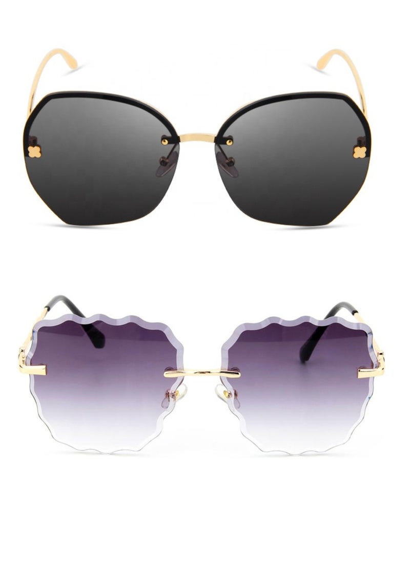 Generic - Women Sunglasses Set Two Pieces Multi Design With UV Protection - Image 1