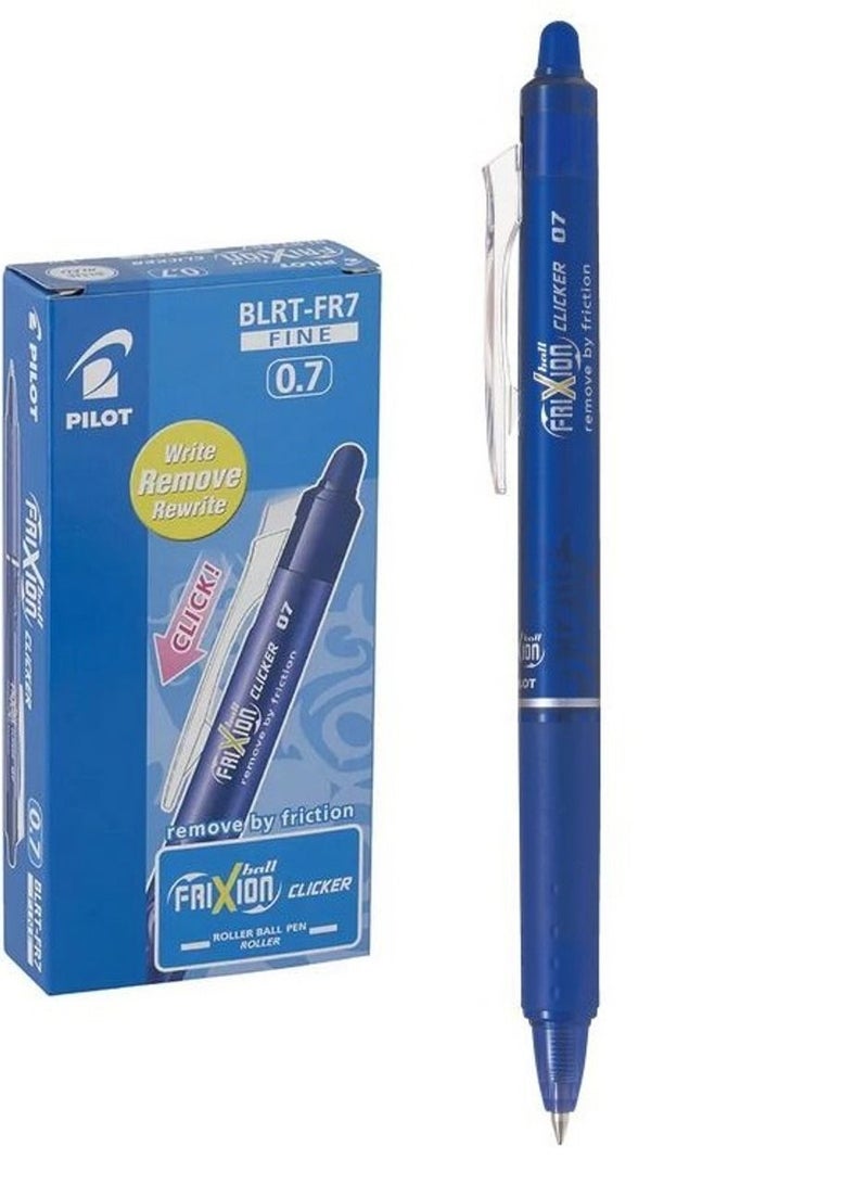 PILOT قلم بايلوت فريكسون كليكر 0.7 مم 12 قطعة قابل للسحب وقابل للمسح جيل رولر باللون الأزرق - Image 1
