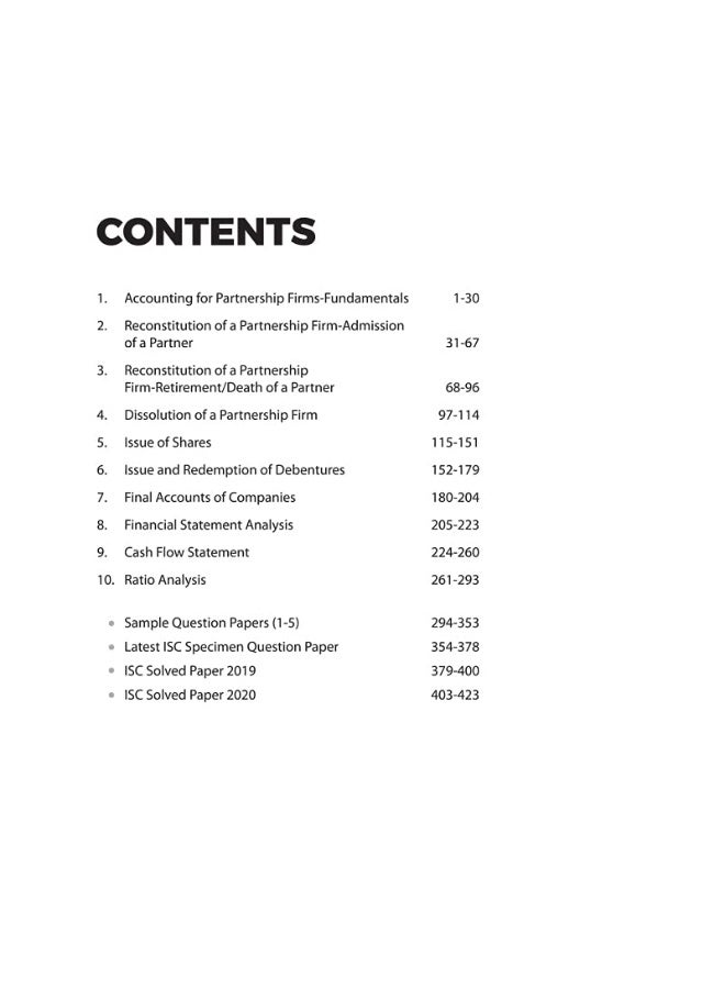 Isc Chapterwise Solved Papers Accounts Class 12 fo