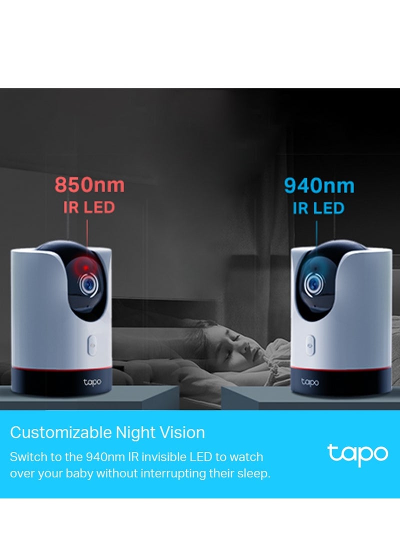 تي بي لينك كاميرا مراقبة Tapo C225 2K QHD Pan/Tilt، اكتشاف الذكاء الاصطناعي، حماية الخصوصية، مستشعر ضوء النجوم، صوت ثنائي الاتجاه، رؤية ليلية، تخزين بطاقة Cloud وSD، تعمل مع Alexa - Image 2