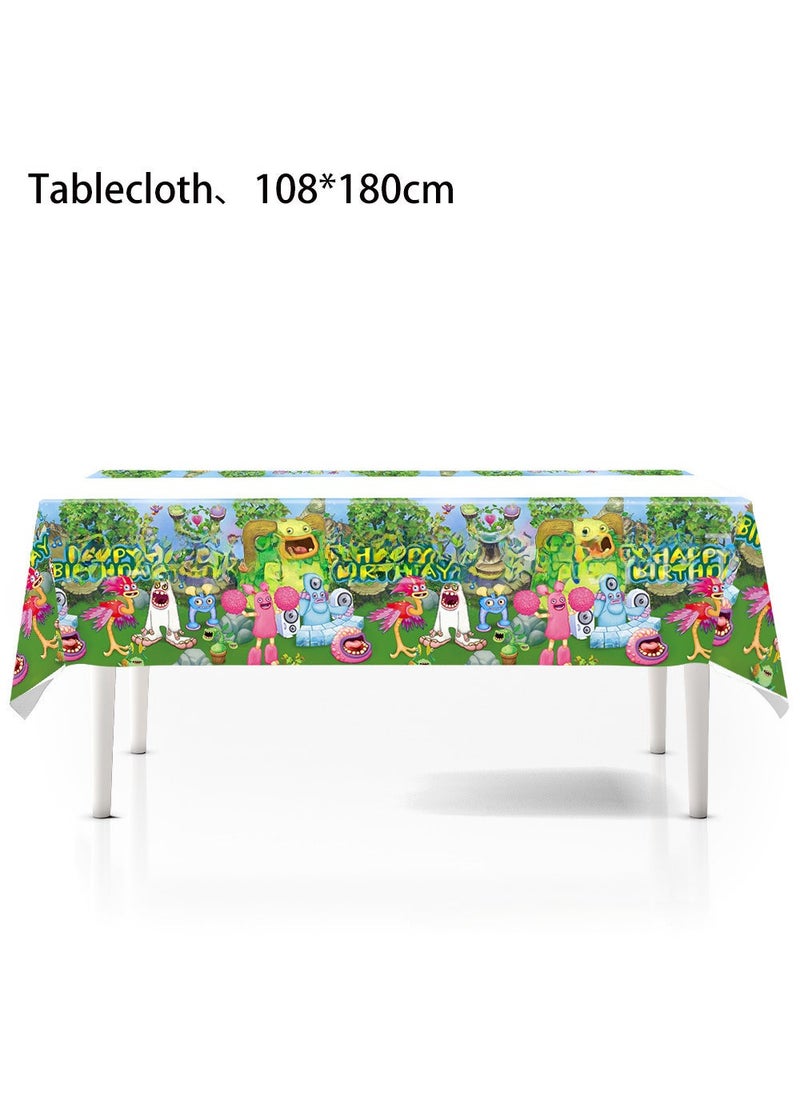Generic Monster Concert Party Disposable Tableware Set Tablecloth 1PCS-Monster Concert 
