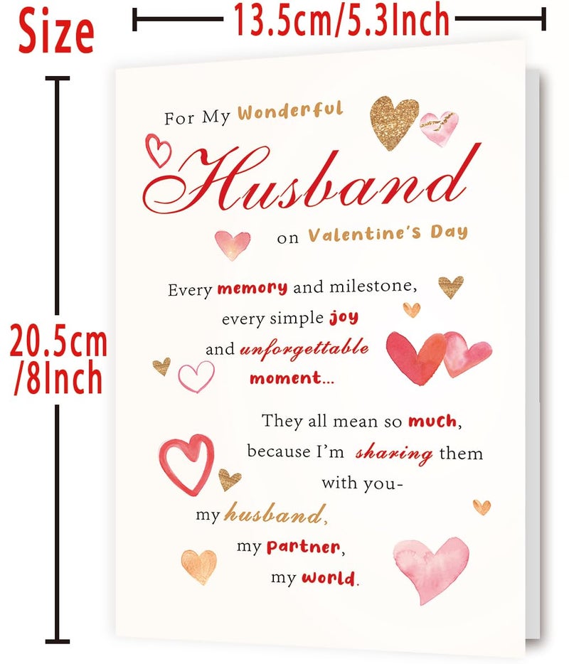 OJsensai Valentineâ€™s Day Card for Wondful Husband, Valentines Decorations Gifts Ideas from Wife - Image 3