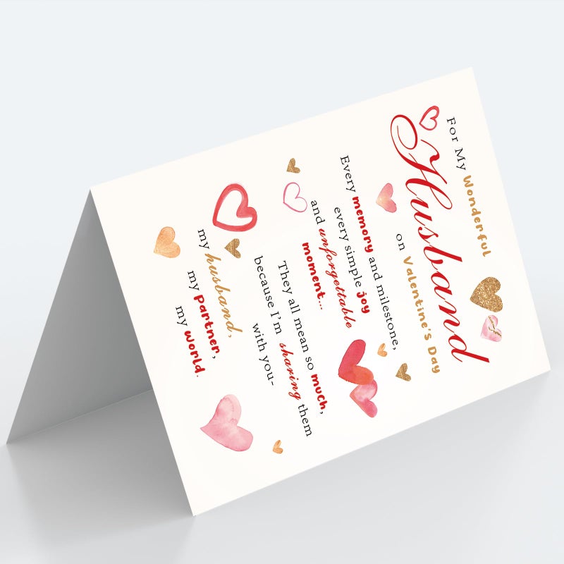 OJsensai Valentineâ€™s Day Card for Wondful Husband, Valentines Decorations Gifts Ideas from Wife - Image 4
