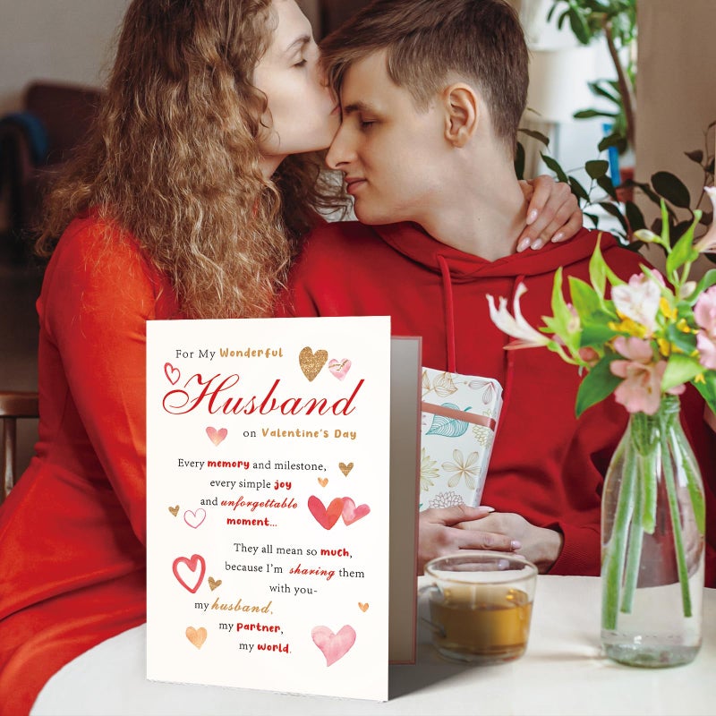 OJsensai Valentineâ€™s Day Card for Wondful Husband, Valentines Decorations Gifts Ideas from Wife - Image 5
