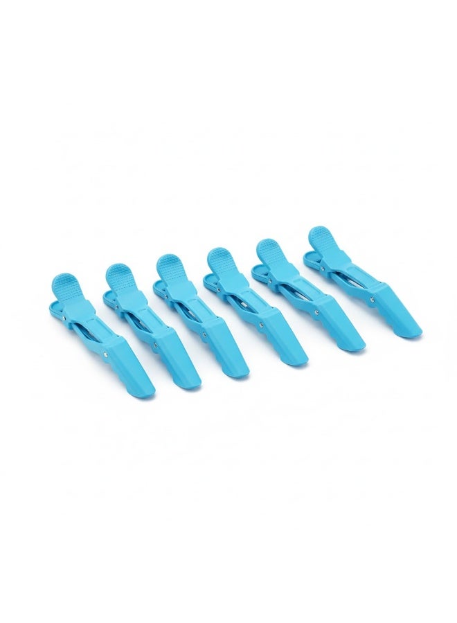 Hair Styling Clips – 6 Pieces, Blue Hair Clamps - Image 1