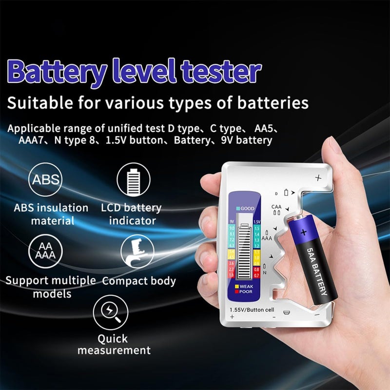 Digital Display Battery Tester For AA AAA C D N 9V 1 55V Portable Household Automotive - Image 5