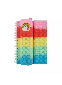 CherryBox Pop it Pencil Case with Diary, Combo of Fidget Popit Pouch & Diary for Kids Pop it Stationery Kit - Stationary Organizer Set/Birthday Return Gifts (Random Colour) (Unicorn)