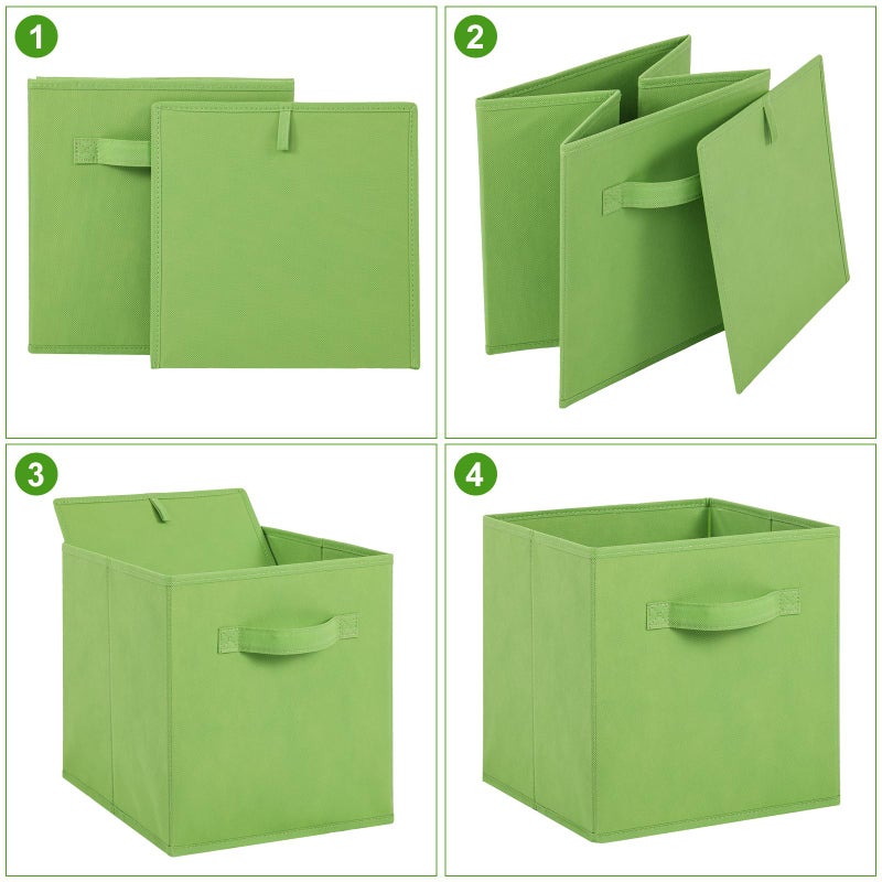 Stero Fabric Storage Bins 6 Pack Fun Colored Durable Storage Cubes with Fabric Handles Foldable Cube Baskets for Home, Kids Room, Closet and Toys Organization Multi Colors-1 - Image 3