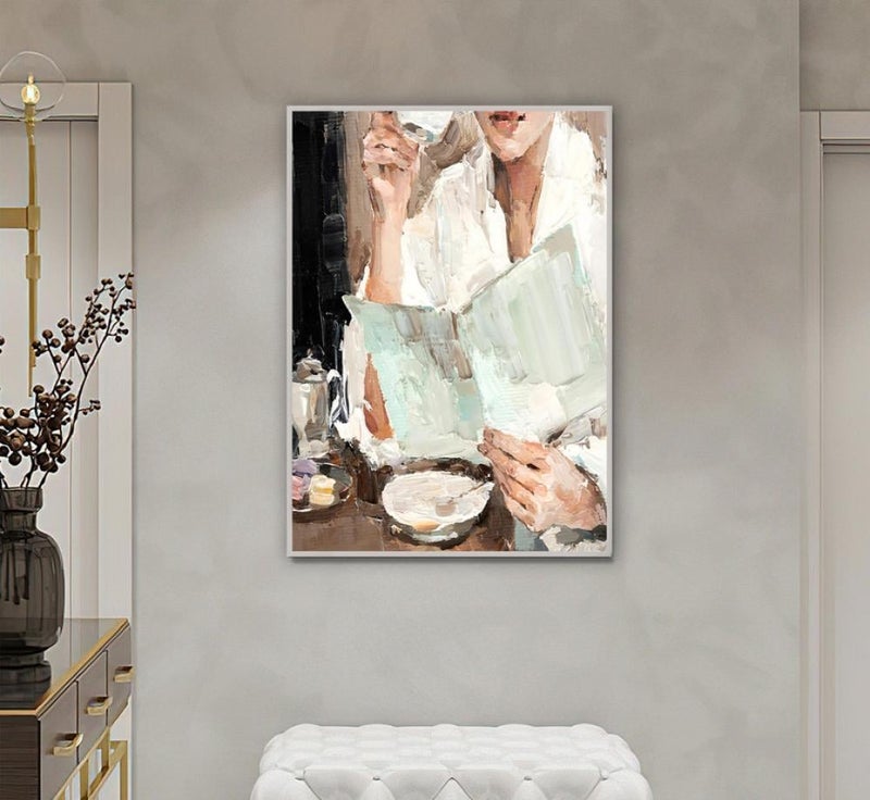 ماركتنا لوحة قماشية بتصميم فتاة مع برواز مجوف مقاس (50×70) قطعة واحدة - Image 2