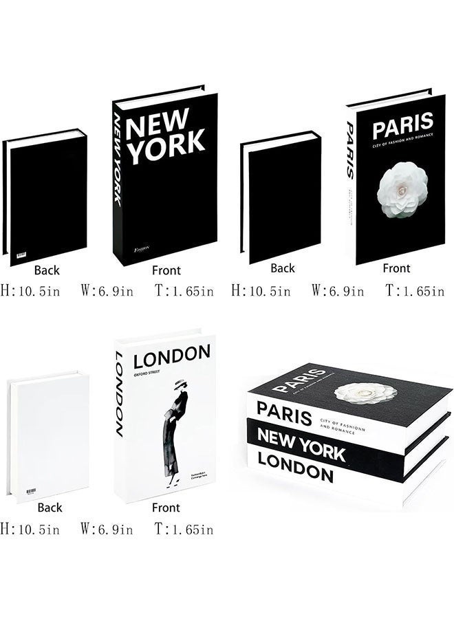 بيتك طقم كتب ديكور, كتب زينة المزيفة بتصميم عصري, ديكور طاولة القهوة للمنزل والمكتب،كتب ديكور لرفوف غرفة المعيشة ومدخل المنزل، 3 قطع - Image 3