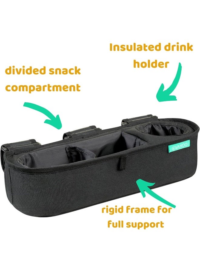 Swanoo Universal Stroller Tray With Insulated Sippy Cup Holder - Image 3