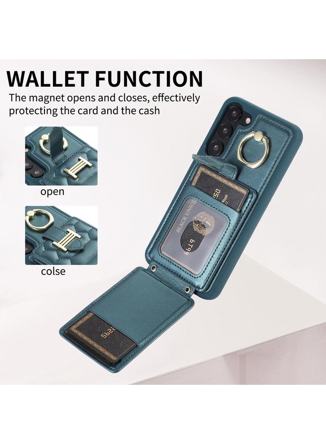 اس-توب جراب لهاتف Samsung Galaxy S21 5G مع حامل بطاقات عمودي وحلقة وحافظة هاتف مع حبل مزدوج - Image 3