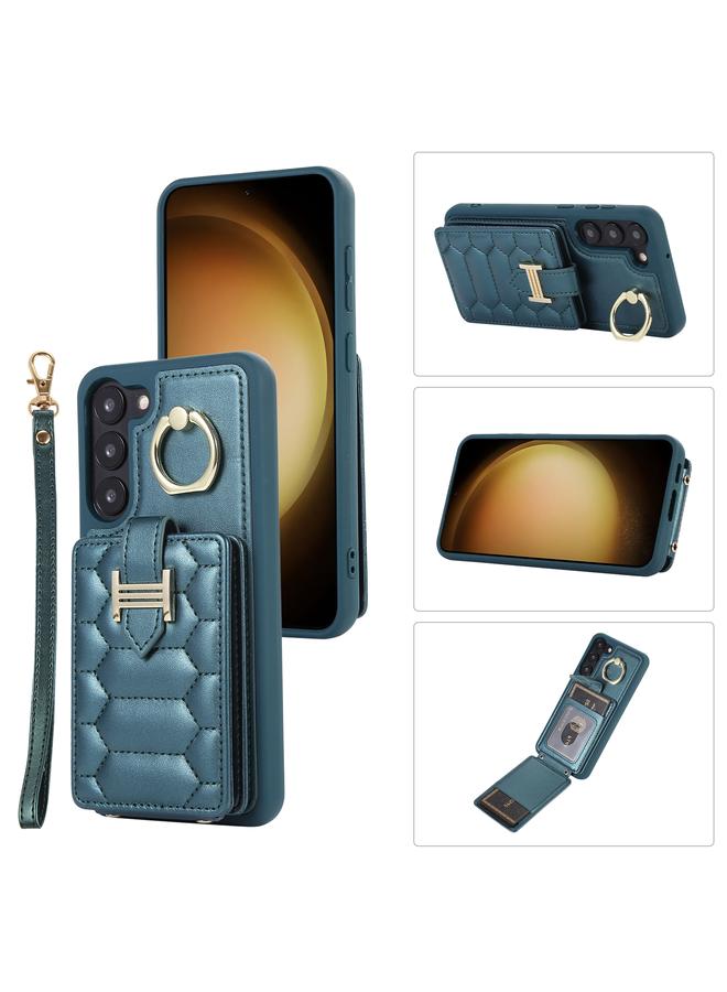 اس-توب جراب لهاتف Samsung Galaxy S21 5G مع حامل بطاقات عمودي وحلقة وحافظة هاتف مع حبل مزدوج - Image 1