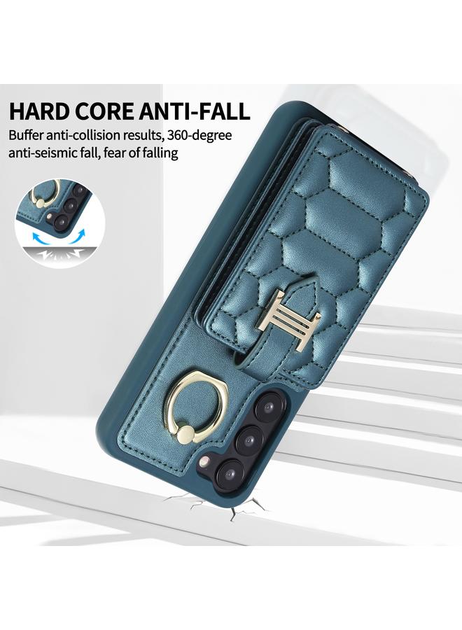 اس-توب جراب لهاتف Samsung Galaxy S21 5G مع حامل بطاقات عمودي وحلقة وحافظة هاتف مع حبل مزدوج - Image 4