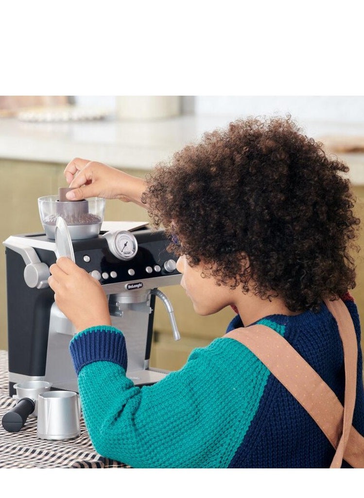 CASDON - De'Longhi Barista Coffee Machine: Toy Kitchen Playset With Moving Parts, Realistic Sounds, And Magic Coffee Reveal, For Kids Aged 3+, Silver And Black - Image 1