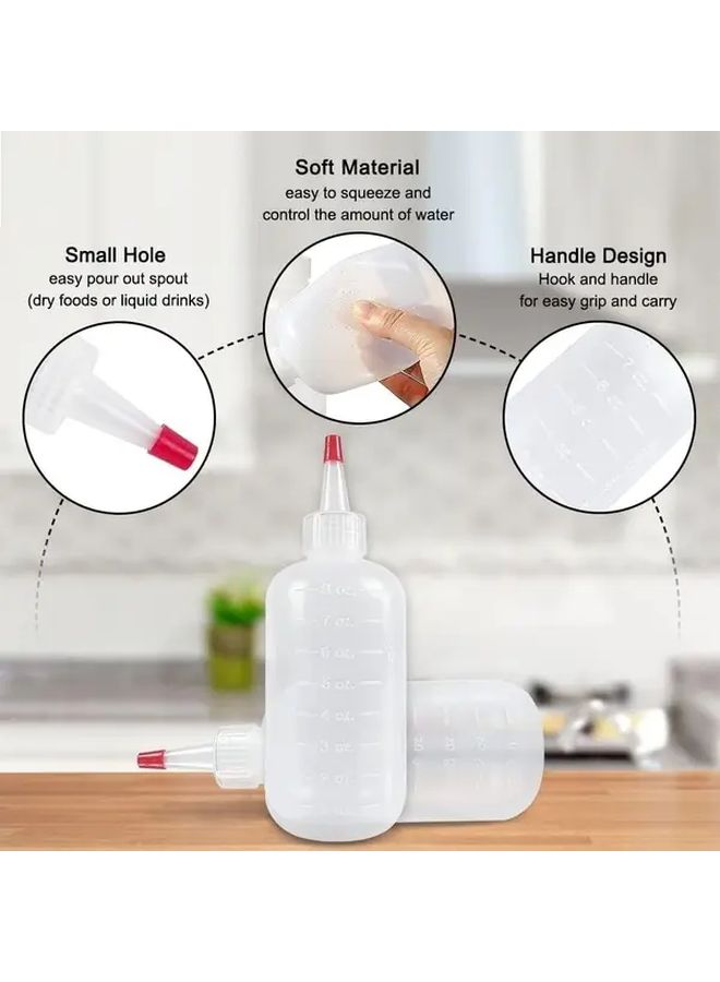 10 Pack 120ml 4oz Plastic Squeeze Bottles With Flip Top Caps Leak Proof Dispensing Bottles For Crafts Art Glue Kitchen DIY Projects Transparent Red Caps Hand Wash Only - Image 3