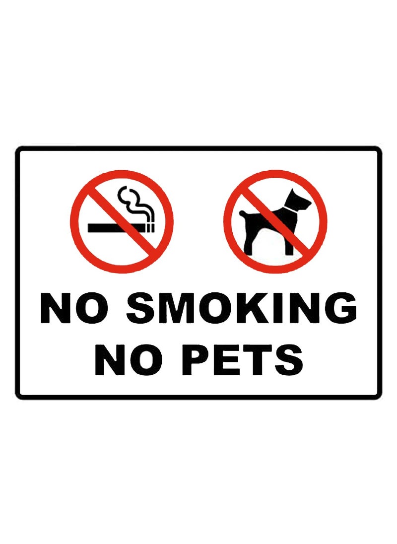 Generic Informational signboard sticker with the phrase No Smoking and No Animals  - Image 1